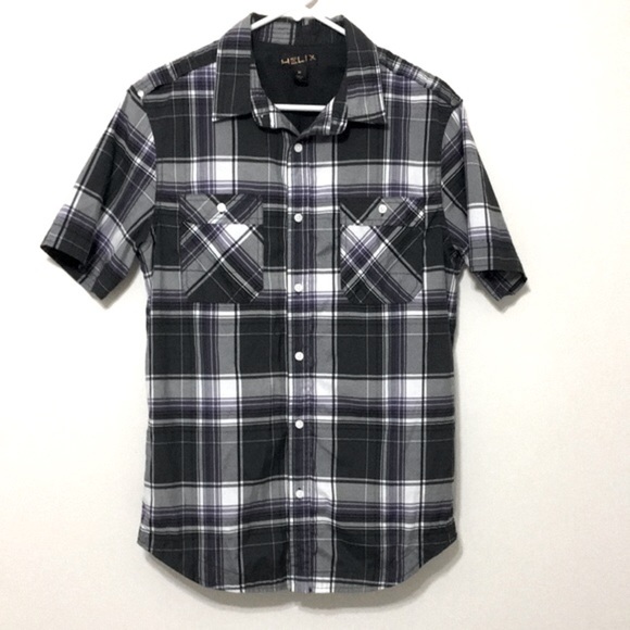 Helix Mens Medium Button Down Shirt - Picture 1 of 7